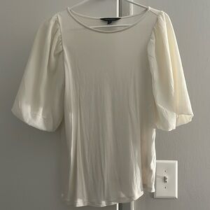 White blouse with puff sleeves